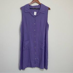 FLAX linen button down dress